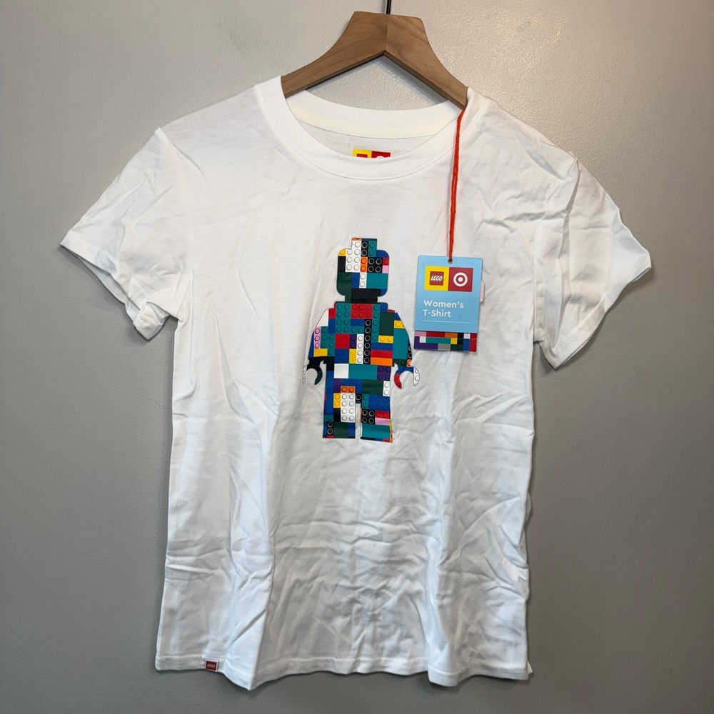 LEGO x Target Women's Graphic T-Shirt Minifigure White Size X-Small NWT